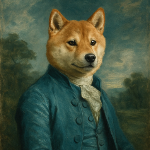 A dog portrait rendered in a Georgian Park style