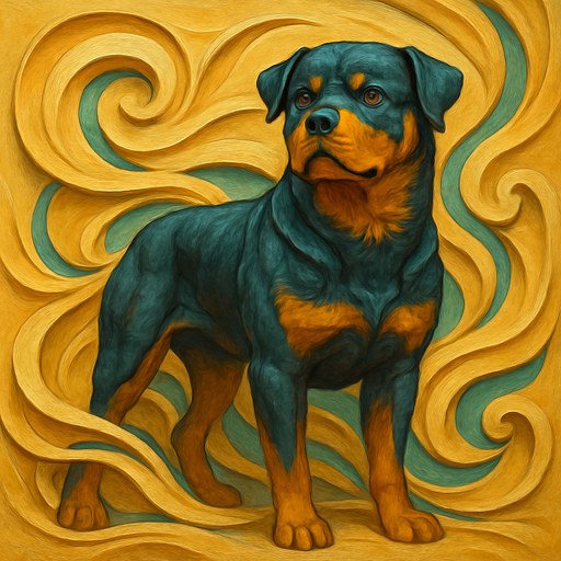 A dog portrait rendered in a Ribbon Aura style