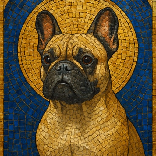 A dog portrait rendered in a Gold Leaf style